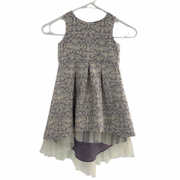 Genuine Kids from Osh Kosh Lilac and Gold Brocade Hi-Low Hem Girls Dress Size 3T - Picture 1 of 7